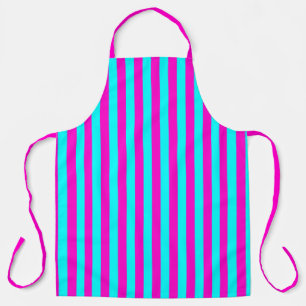 Warme rosa und blaue türkisfarbene Streifen Schürze