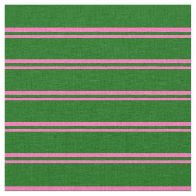 Warme rosa und dunkelgrüne Linien Stoff (Nahaufnahme)