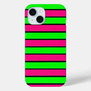 Warme Rosa und kalkgrüne Streifen Case-Mate iPhone Hülle
