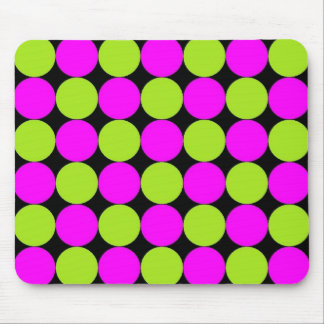 Warme rosa und Limone Polka-Punkte Mousepad