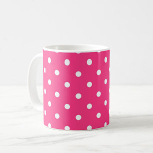 Warme rosa und weiße Polka-Punkte, Kaffeetasse