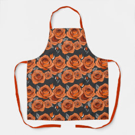 Warme Rostorange Rosen Schürze