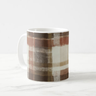 Warme Rotbraune Creme Abstrakte Rechtecke Kaffeetasse