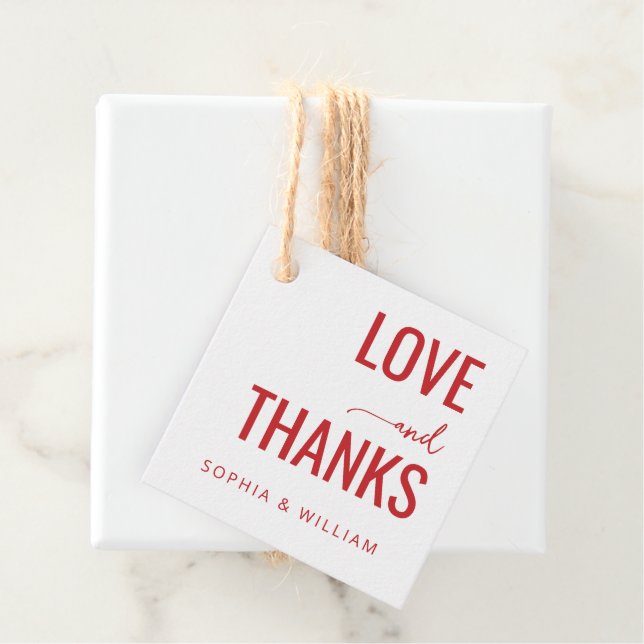 Warme Rote Liebe Danke Geschenkanhänger (Beispiel)