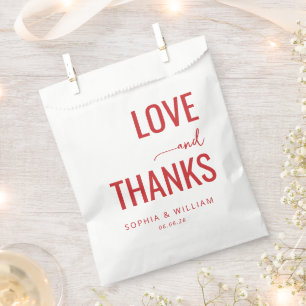 Warme rote typografische Liebe Danke Geschenktütchen