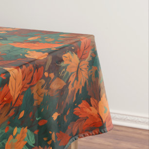 Warme rustikale Blätter - Boho Ästhetik Tischdecke