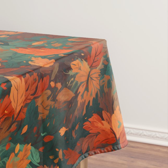 Warme rustikale Blätter - Boho Ästhetik Tischdecke (Beispiel)