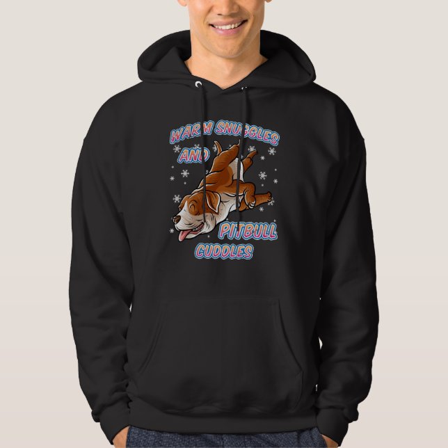 Warme Schnecken und Puppy Pitbull Cuddles Dog Chri Hoodie (Vorderseite)