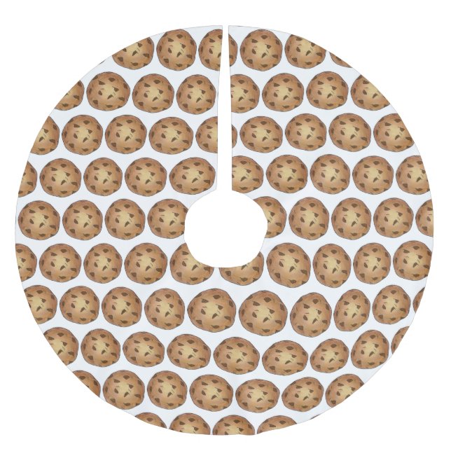 Warme Schokolade Chip Cookies Snack Food Bäckerei Polyester Weihnachtsbaumdecke (Vorderseite)