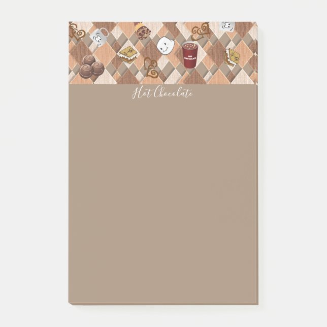 Warme Schokolade Marshmallow Post-it Klebezettel (Vorderseite)