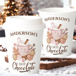 Warme Schokolade Pink Weihnachtsnachtsnachtsnachts Pappbecher