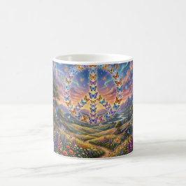 Warme schöne Farben des Friedenszeichens Kaffeetasse