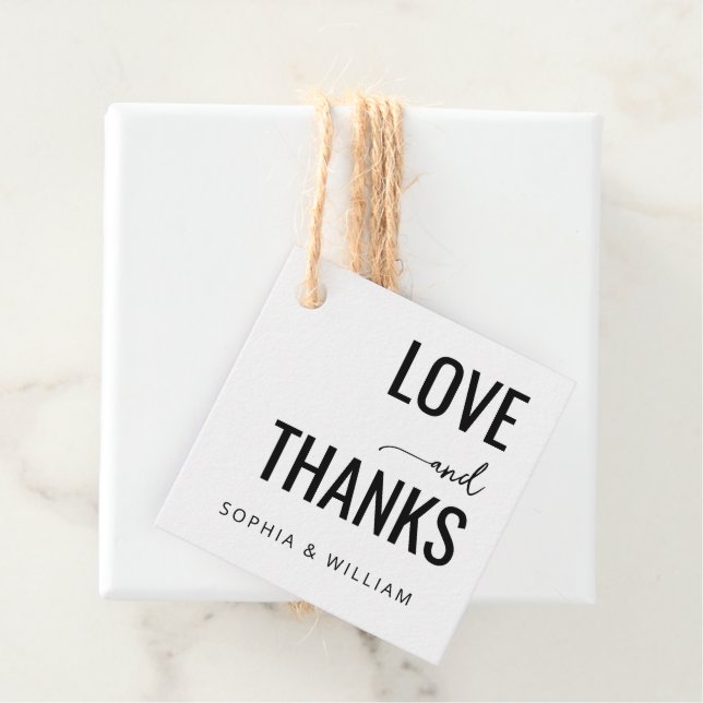Warme schwarze typografische Dankbarkeit Geschenkanhänger (Beispiel)