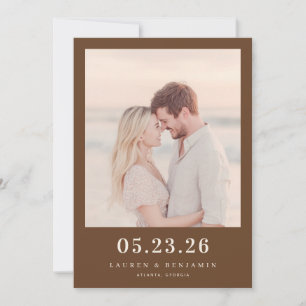 Warme Sepia-Minimalist-Foto Save The Date