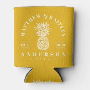 Warme Sonnenblume Tropischer Ananas Hochzeitskamm Dosenkühler