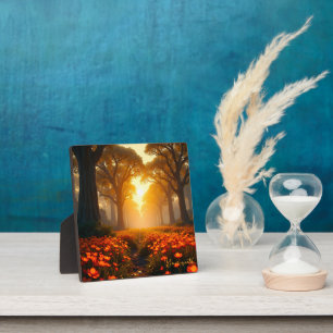 Warme Sonnenlicht Wildblumen Landschaft Natur Fotoplatte