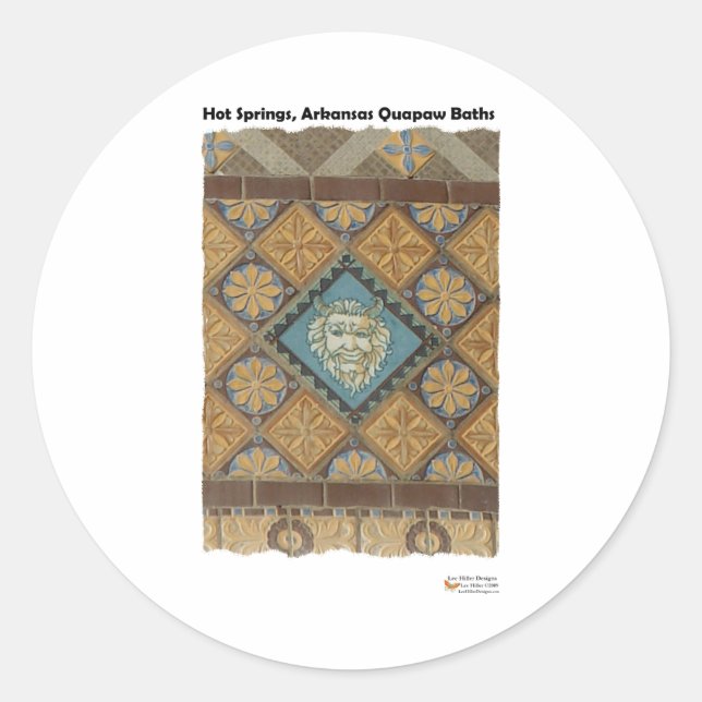 Warme Springs, AR Quapaw Dome Tiles Geschenkartike Runder Aufkleber (Vorderseite)