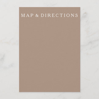 Warme Taupe Beige mit weißen Hochzeitsdetails Begleitkarte