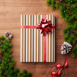 Warme Terrakotta- und Creme-Vertikalstreifen Geschenkpapier