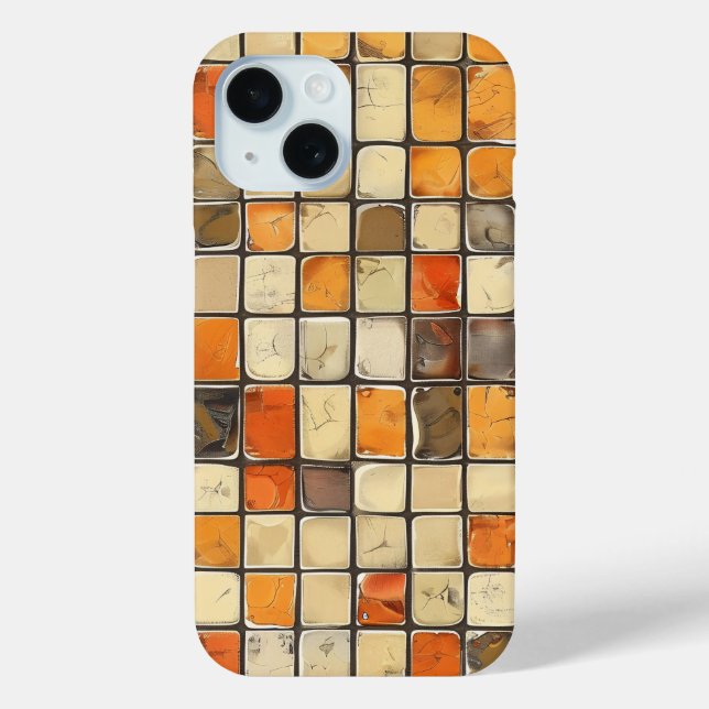 Warme Tones Retro-Mosaik-Gehäuse Case-Mate iPhone Hülle (Rückseite)