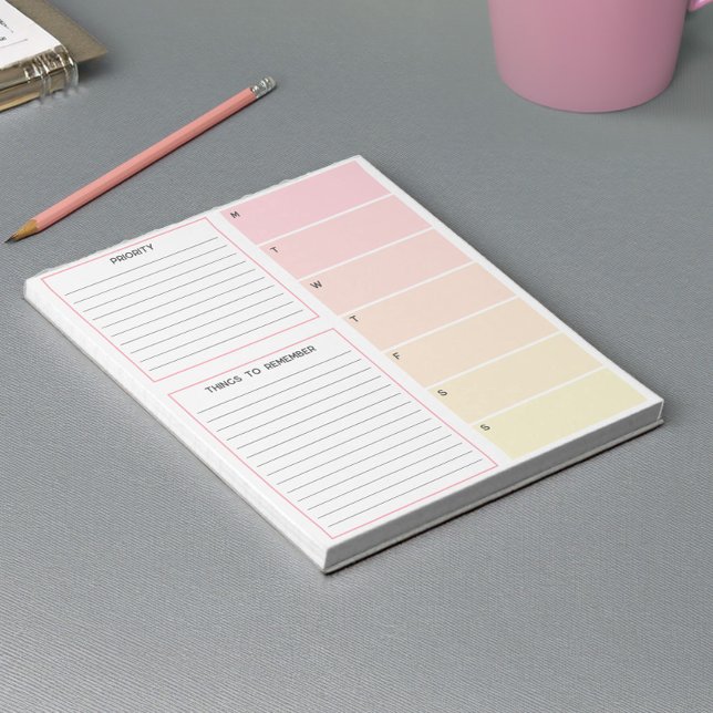 Warme Tones Weekekly Planning Notepad Notizblock (Von Creator hochgeladen)