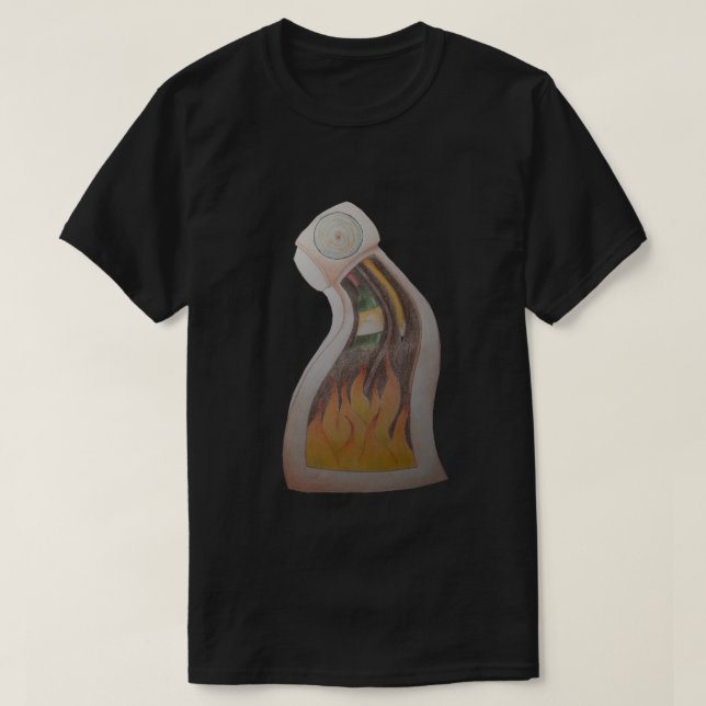 Warme Uhr am Feuer T-Shirt (Design vorne)