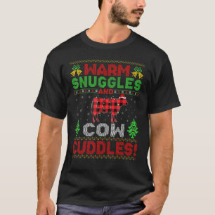 Warme Umarmungen Und Kuhknuddeln Hässliche Kuh Wei T-Shirt