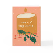 Warme und behagliche Wünsche Candle Holiday Grußka