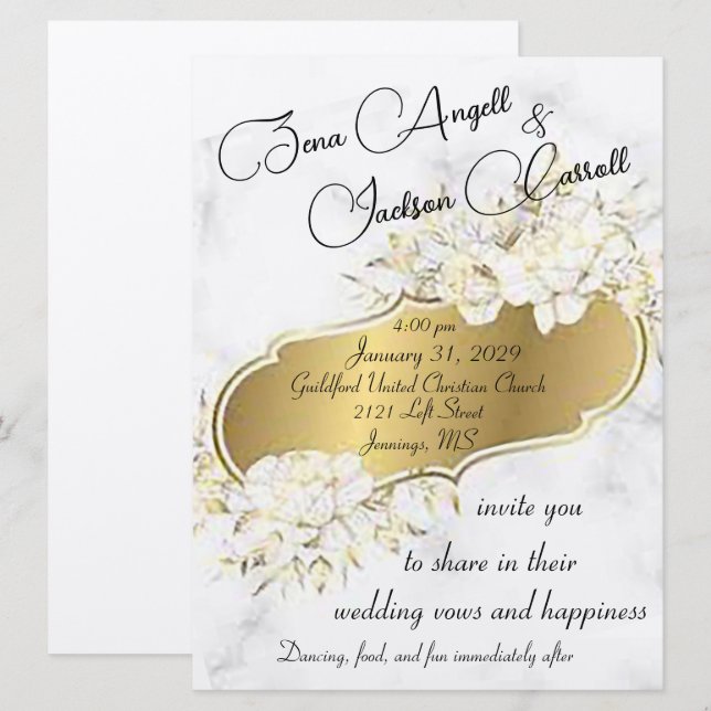 Warme und einladende Hochzeitsfeier Einladung (Vorne/Hinten)