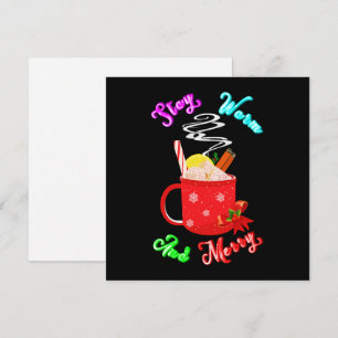 Warme und fröhliche Cinnamon Schneeflocken Weihnac Dankeskarte