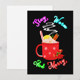 Warme und fröhliche Cinnamon Schneeflocken Weihnac Dankeskarte