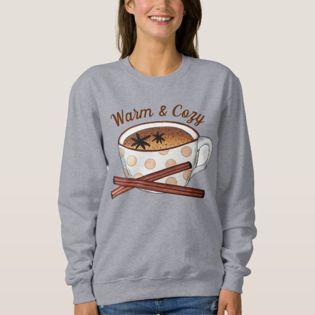 Warme und gemütliche indische Gewürze Tea Latte Cu Sweatshirt (Vorderseite)