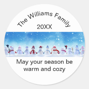 Warme und gemütliche Schneemänner - Circle Sticker