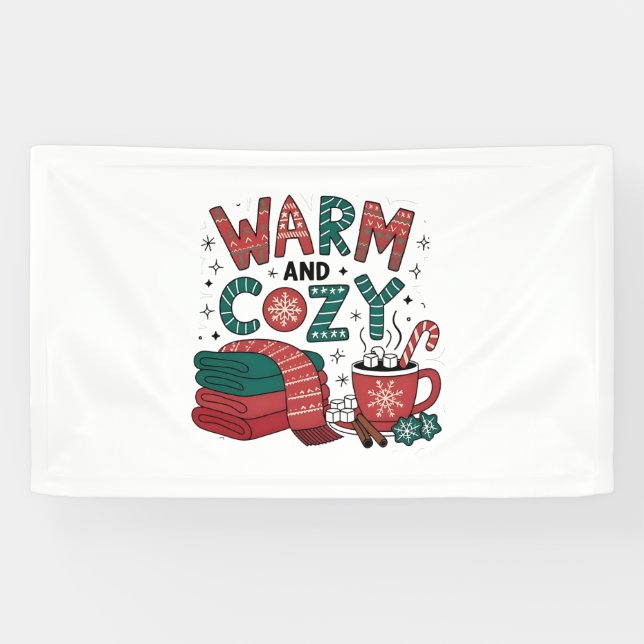 Warme und gemütliche Weihnachten heiße Cocoa Weihn Banner (Horizontal)