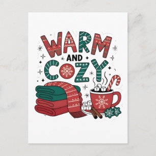 Warme und gemütliche Weihnachten heiße Cocoa Weihn Postkarte