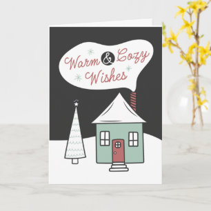 Warme und gemütliche Wünsche echtes Anwesen Weihna Karte