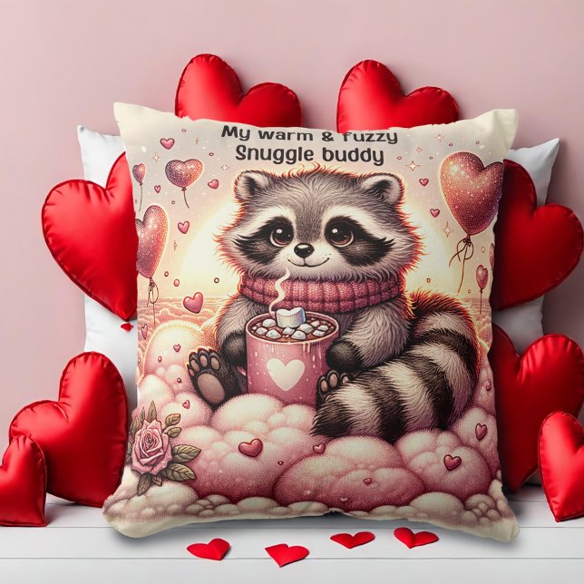 Warme und schwammige Raccoon-Valentine Kissen (Von Creator hochgeladen)