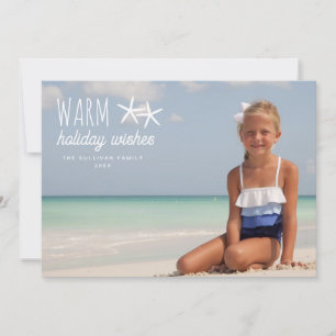 Warme Urlaubswünsche Feierliche Foto Gruß Feiertagskarte