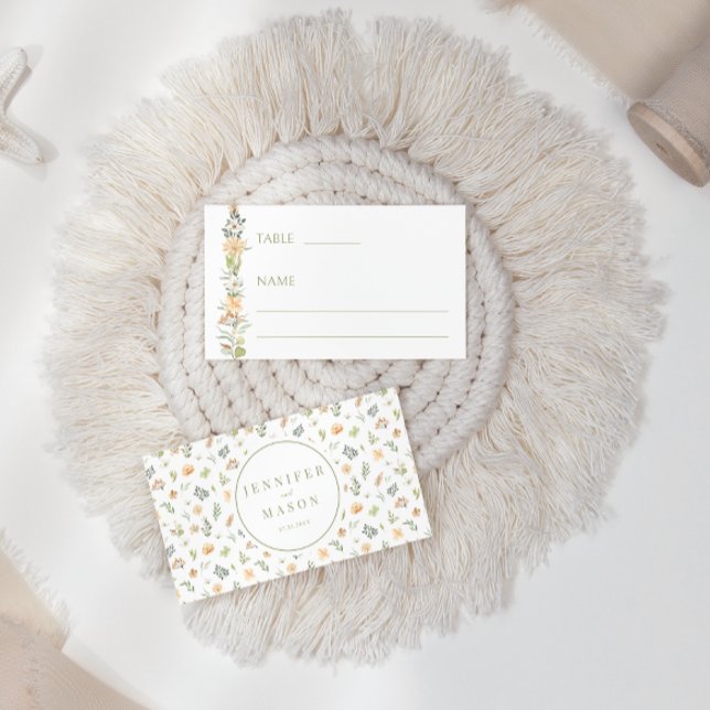Warme Vanille Wildblume Hochzeit flache Platzkarte (Von Creator hochgeladen)