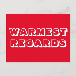 Warme Warm Regards rot, fett und modern Postkarte