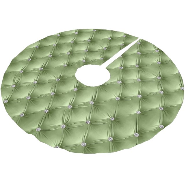 Warme weiche Schicht GreenFaux Velvet Polyester Weihnachtsbaumdecke (Schrägansicht)