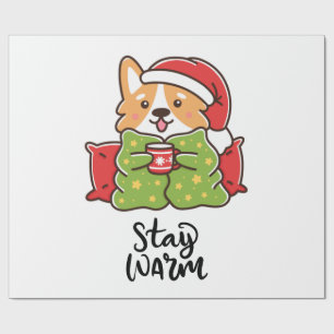 Warme Weihnachten Corgi Weihnachtsmannmütze Holida Geschenkpapier