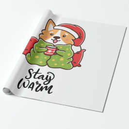 Warme Weihnachten Corgi Weihnachtsmannmütze Holida Geschenkpapier