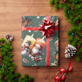 Warme Weihnachtskerzen Geschenkpapier