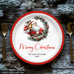 Warme Weihnachtsmann-Trendy-Moderne-Feiertags-Tell Pappteller