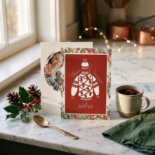 Warme Weihnachtswünsche Pullover Faux Papercut Feiertagskarte