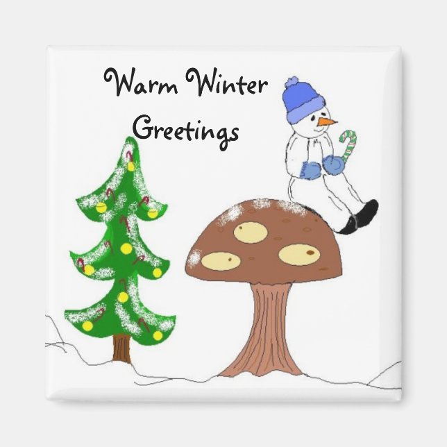 Warme Wintergrüße Magnet (Vorne)