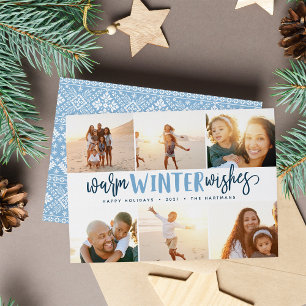 Warme Winterwünsche   Foto Collage Urlaubskarte Feiertagskarte