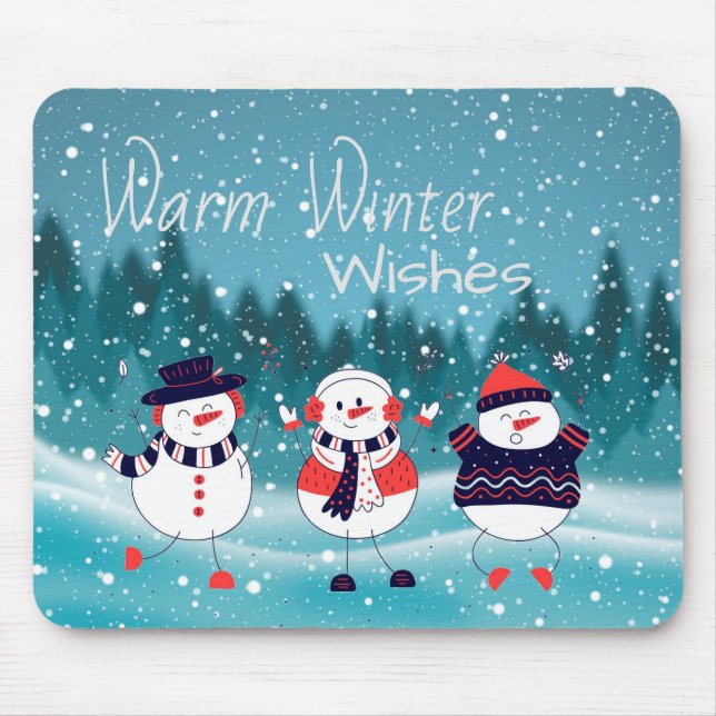 Warme Winterwünsche Mousepad (Vorne)