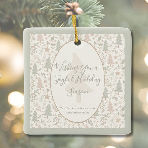 Warme Winterwünsche – Personalisierter Weihnachtss Keramikornament